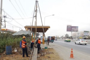 โครงการก่อสร้างสะพานลอยข้ามถนน สายปทุมธานี - บางบัวทอง(345)